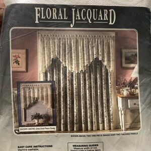NEW Vintage 1992 Lichtenberg Floral Jacquard Curtain Panels 58x84” - 2 Panels